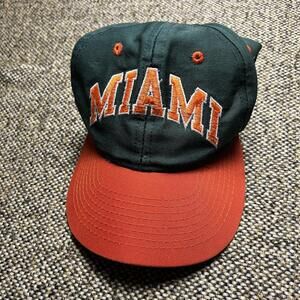 Vintage 90s Miami Hurricanes Snapback Hat Competitor Collegiate Licensed The U